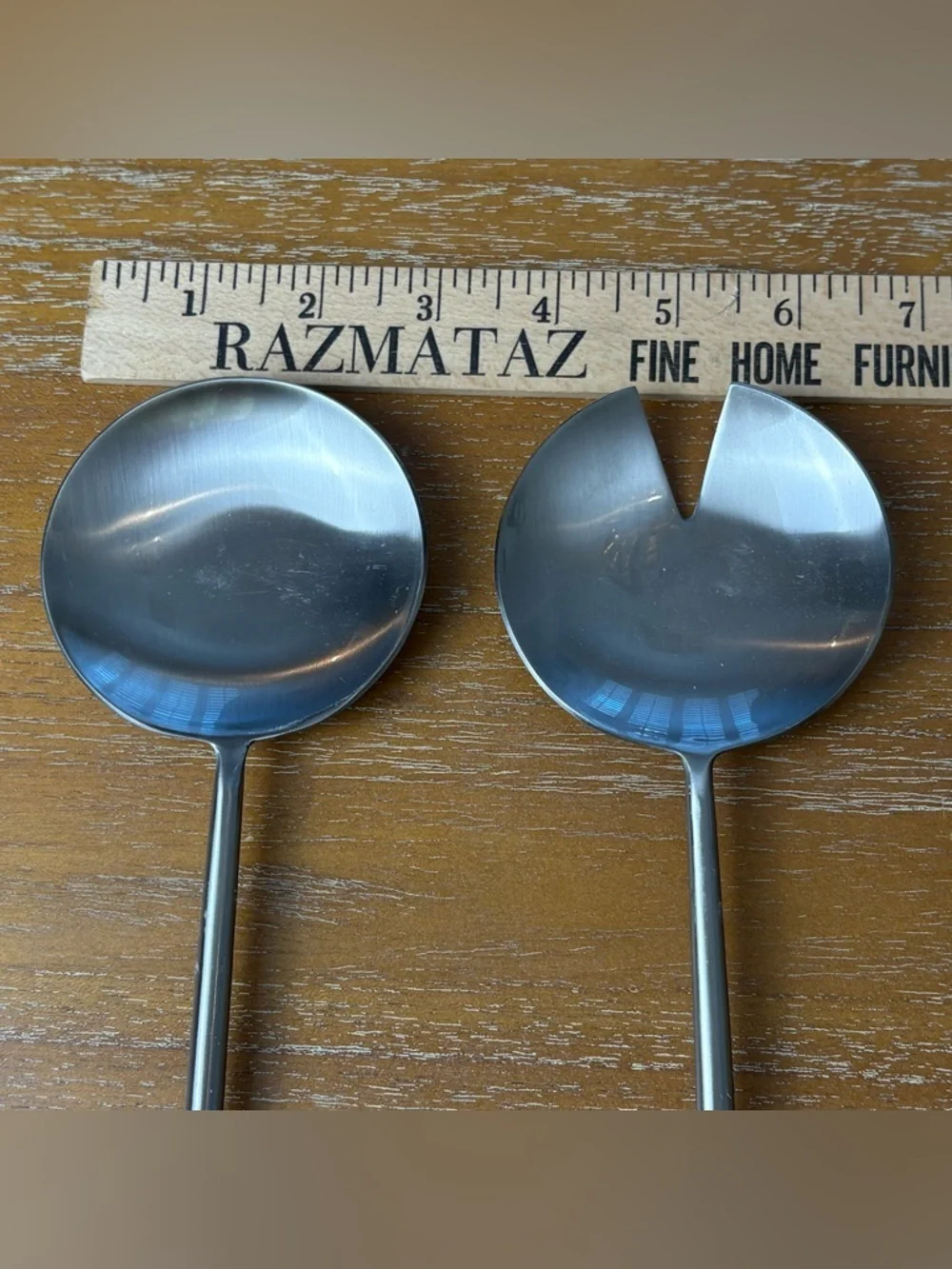 NWT Anthropologie Silver Salad Server Set - 2 Piece Long Handle